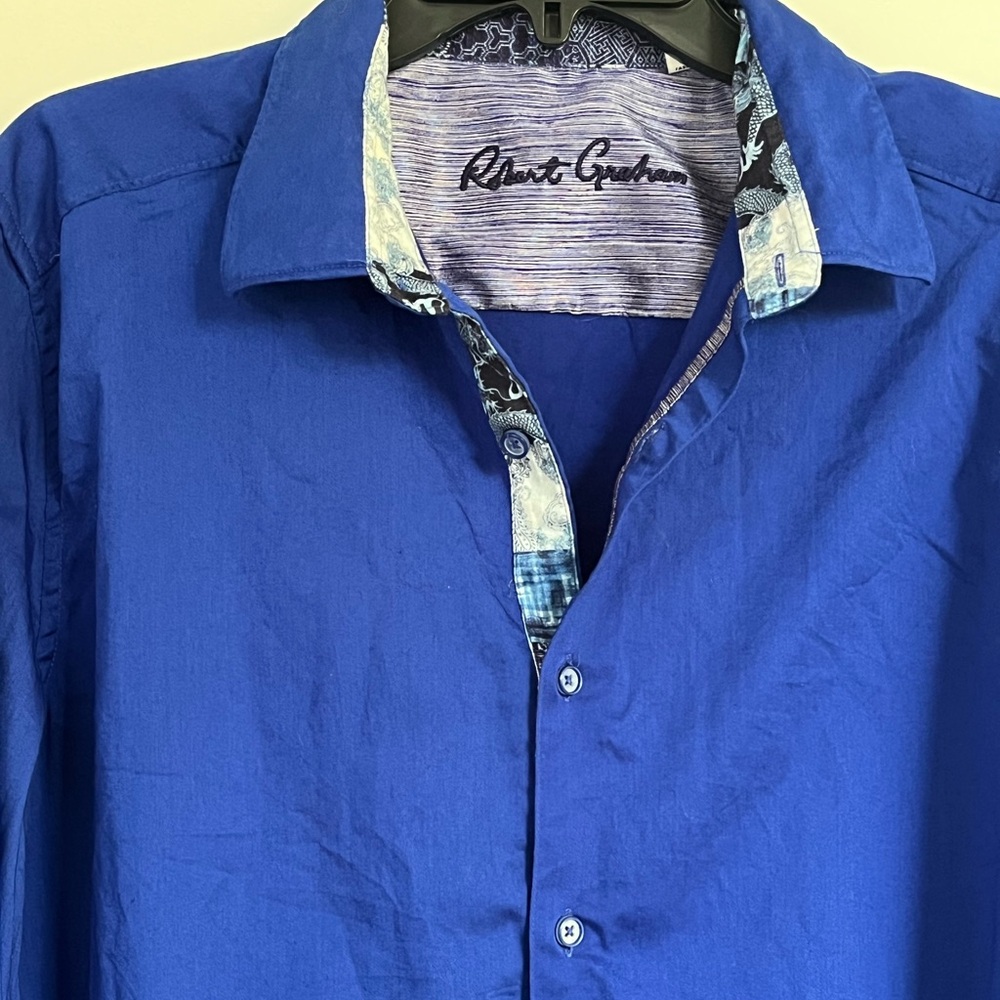 Robert Graham Royal Blue Long Sleeve Flip Cuff Shirt